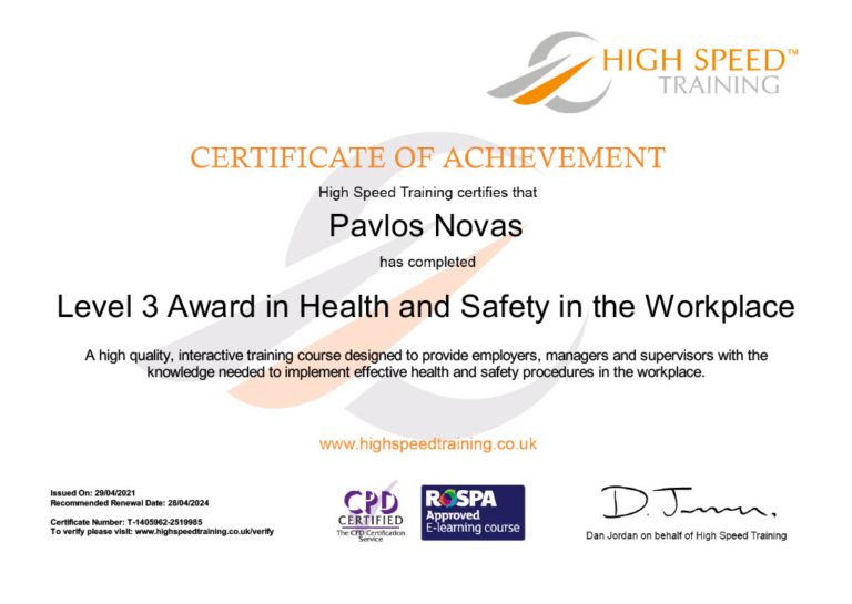 Pavlos Novas-Level 3 Award in Health and Safety in the Workplace1024_1